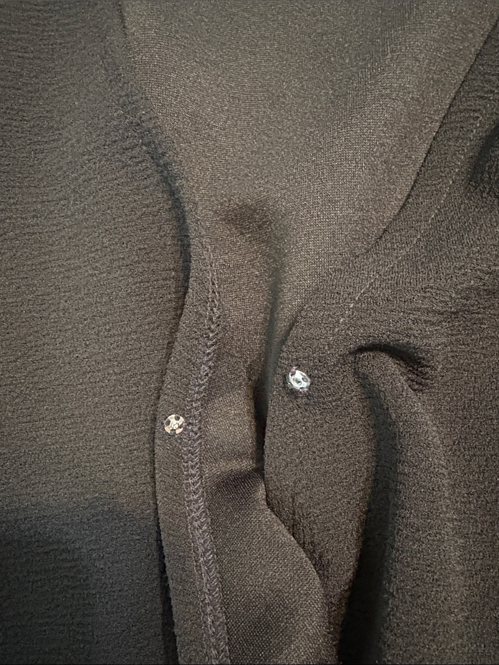 Madewell Wrap Cropped Long Sleeve Shirt Texture Thread L - Picture 5 of 6